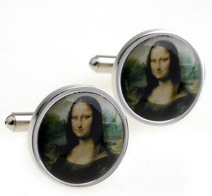 Mona Lisa Cufflinks Smile of Monalisa Cuff Links Gift Boxed(wedding cufflinks,jewelry for men,gift for groom)