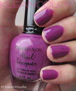 Iridescent Nail Polish Amazon amazon com kleancolor nail lacquer iridescent fuschia 87 nail polish beauty