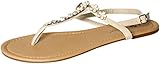Shoes 18 Womens Metallic & Faux Leather Gladiator Sandals Flat Shoes W/Beads & Rhinestones