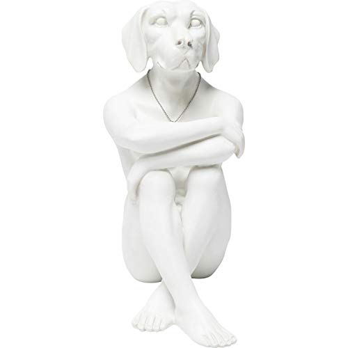 Kare Design Decorative figurine Dog Marc, White, 33x26x17 cm, Decorative object, Design, Home decor, Dog motif, Home design, Decoration, Home trend, Gift, Table decor, Wall decor, Living room
