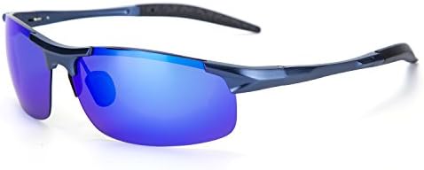YJMILL New Polarized Sunglasses Retro Pilots Riding Fishing Golf Travel Sports Sunglasses Men And Women 8177-2 (blue, 42)