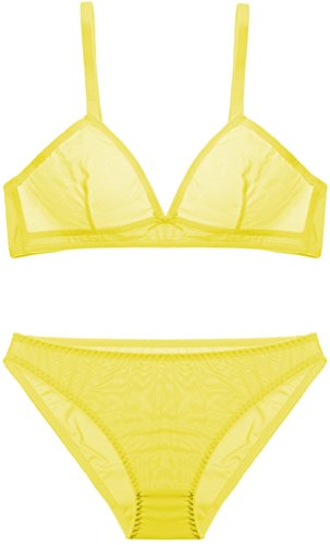 Women push up thin sheer soft underwear bra and panties…