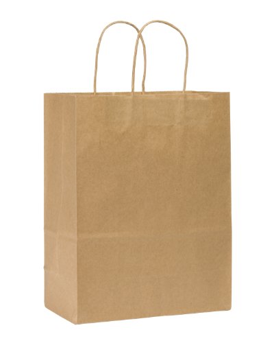 Duro ID# 87124 Missy Shopping Bag 60# 100% Recycled Natural Kraft 250pk 10 x 5 x 13