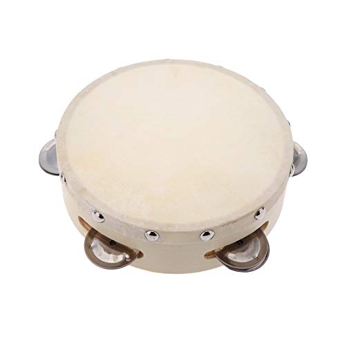 Algol - 6in Hand Held Tambourine Drum Bell Metal Jingles Percussion Musical Toy for KTV Party Kids Games