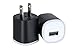 OMNI INC 2PC Universal USB Port [Matte Black] Rapid Speed Power Adapter Wall Charger AC/DC Power Adapter Home Wall Charger Plug for iPhone 7/7 6/6 plus Samsung Nokia HTC Google Smart Phone