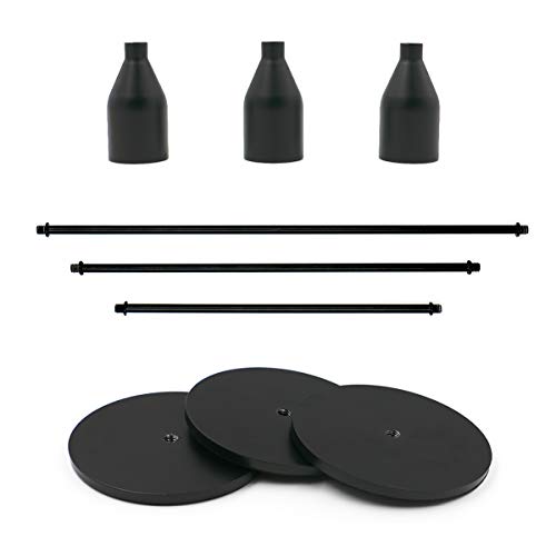image for WillGail Set of 3 Matte Black Candle Holders for Taper Candles, Modern