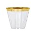 Amscan Luxurious Design Premium Plastic Tumblers with Gold Trim - 9 oz. (Pack of 24) - Perfect for Parties & Weddings