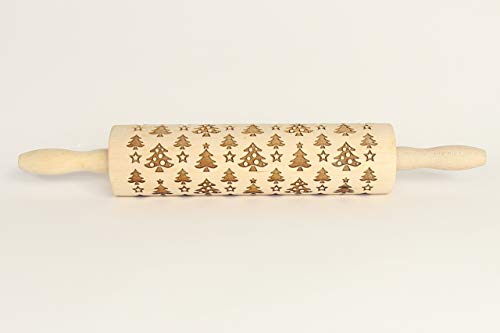 Rolling pin, Embossed rolling pin, Engraved rolling pin, Baking rolling pin, New Year gift, Cookie stamp, Baking gift mom, Wood gift mom - Thumbnail 7