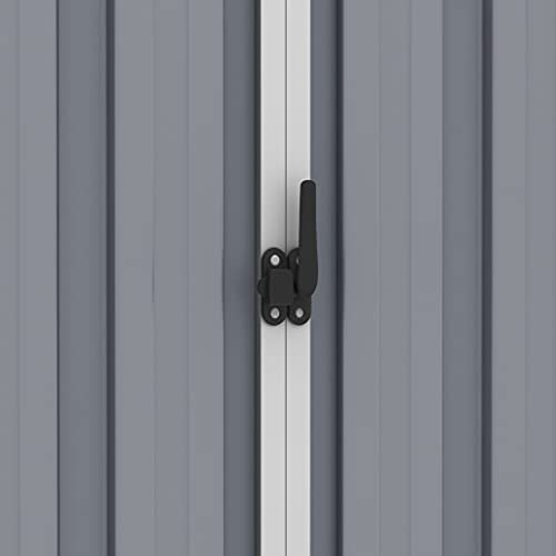 vidaXL Gerätehaus Ohne Boden Doppeltür Geräteschuppen Garten Schuppen Gartenhaus Gartenschuppen Grau 205x129x183cm… – Bild 3