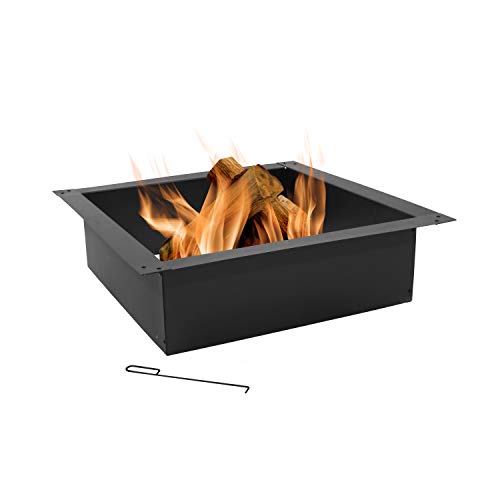 Sunnydaze Square Fire Pit Ring Large Diy Insert Outdoor