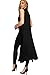 WearAll Women's Sleeveless Maxi Long Length Boyfriend Cardigan Collar Long Floaty Duster Jacket Coat Blazer Waistcoat - Black - 8-10