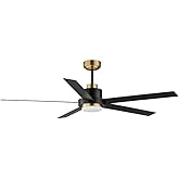 Maxim Lighting 88826BKGLD Daisy - 5 Blade Ceiling Fan with Light Kit-23 Inches Tall and 60 Inches Wide, Finish Color: Black/G