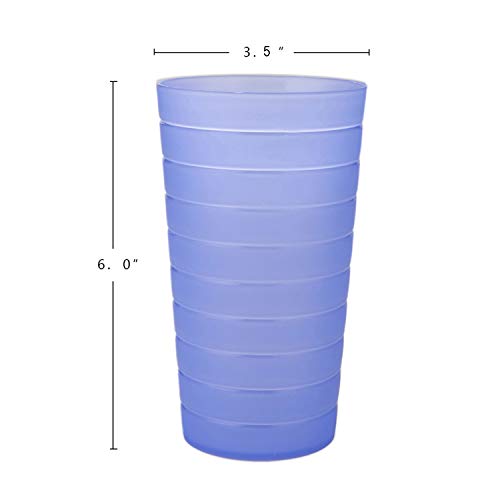 AOYITE Reusable Plastic Cups 22 oz - Unbreakable Hard Kids Cups - BPA Free Dishwasher Safe Drinking Cup set of 12 - Stackable Water Tumblers for Kitchen Camping Party Outdoor - Image 6