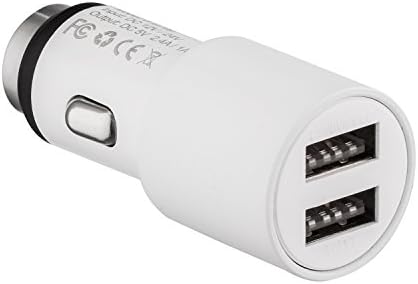 Rukerway Power Drive Car Charger , Aluminum Case, Dual Port 3.4A Output 2 Port USB (White)