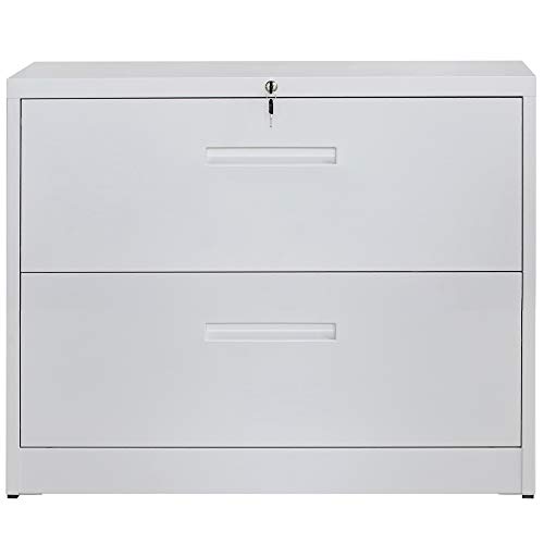 Lonma Lockable Heavy Duty Lateral File Cabinet Metal 2 Drawer File
