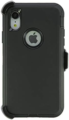 WallSkiN Turtle Series Cases for iPhone XR (Only) Tough Protection with Kickstand & Holster - Shadow (Black/Black)
