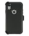 WallSkiN Turtle Series Cases for iPhone XR (Only) Tough Protection with Kickstand & Holster - Shadow (Black/Black)