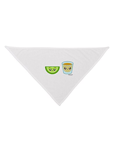 TooLoud Cute Tequila Shot and Lime Wedge Printed White Dog Bandana 26"