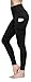 TQD High Waist Yoga Pants for Women Workout Running Leggings with Pockets Tummy Control Non-See-Through Fabric Blackthumb 1