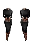Dora Bridal Women's Turtleneck Long Sleeve Slim Bodycon Tight Dress