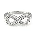 925 Sterling Silver Cubic Zirconia Infinity Symbol Ring, Size 7