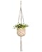 Mkono Macrame Plant Hanger Indoor Outdoor Hanging Planter Basket Cotton Rope 3 Legs 39 Inch, Set of 2