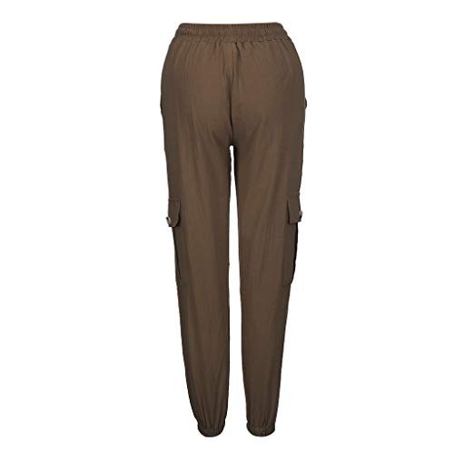 CCatyam Plus Size Pants for Women, Trouser High Waist Legging Solid Sexy Loose Casual Fashion Brown - Thumbnail 2