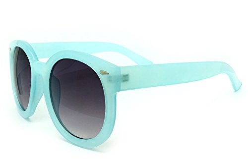 O2 Eyewear JP7155 Tinted Candy Matte Finish Flash Retro Funky Sunglasses (Matte Finish, BLUE)