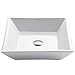 KRAUS 16-inch Square White Porcelain Ceramic Bathroom Vessel Sink and Sheven Faucet Combo Set with Pop-Up Drain, Chrome C-KCV-125-1002CH