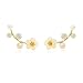 Ear Crawler Earrings Climbers Pearl Flower Ear Cuff Pin Vine Wrap Stud Crystal Rhinestone Clip On Jewelry Golden Plated