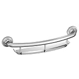 Moen LR2356DCH Home Care 16-Inch Screw-in Curved Bath Safety Grab Bar with Built-in Shelf, Chrome