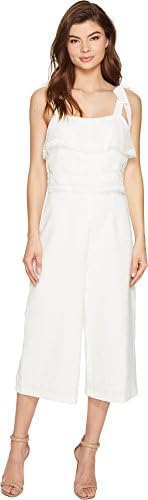 Adelyn Rae Women's Joanne Woven Culotte Jumpsuit White Jumpsuit