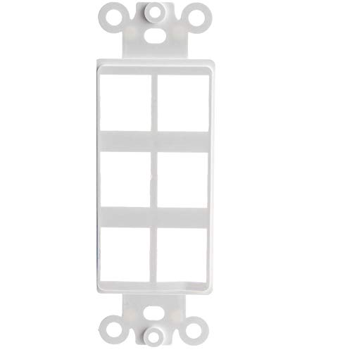 GOWOS (10-Pack) Decora Wall Plate Insert, White, 6 Hole for Keystone Jack