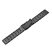 Hstrap Black 18mm Stainless Steel Watch Bands Brushed Finish Watch Strap Double Buckle Bracelet