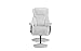 Divano Roma Furniture Office Swivel Chair with Footstool, Faux Leather Reclining Executive and Gaming Chairs (White)