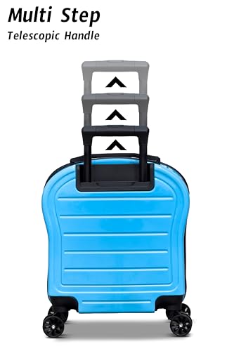 ZAAPPY Kids Cute Printed ABS Lightweight 17 Inch (7kg) Cabin Size Luggage, 8 Wheels, Combination Lock Suitcase (Blue)