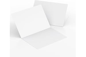 Reskid Heavyweight 100-Pack White Blank Cards - 5.5x8.5 Scored to 4.25x5.5, Printable Note Cards (110lb)