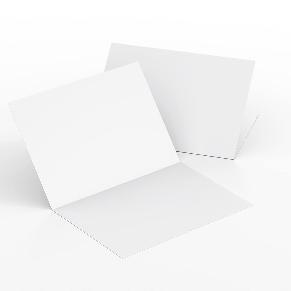 Photo 1 of Reskid Heavyweight 100-Pack White Blank Cards - 5.5x8.5 Scored to 4.25x5.5, Printable Note Cards (110lb)