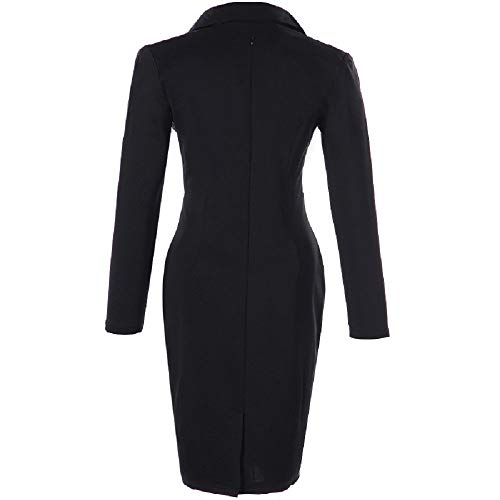 AIMTOPPY Women's Long Sleeve Dress Suit Collar with Pencil Skirt Dress
