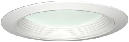 Juno Lighting 2130B-WH 5-Inch Baffle with Regressed Frosted Dome Lens, Black with White Trim