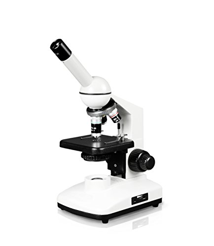 Vision Scientific VME0015-CXM-RC Monocular Compound Microscope, 10x WF Eyepiece, 40xâ€”400x Magnification, LED Illumination with Control, Coaxial Coarse & Fine Focus, Plain Stage, Rechargeable Battery