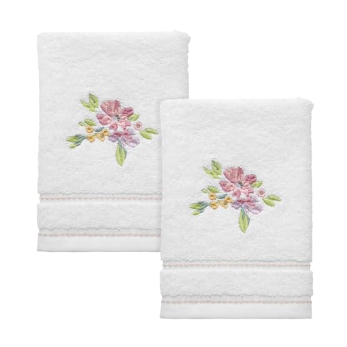 IZOD Accesorios de baño Catalina Collection, 2 Toallas para Dedos, Color Blanco