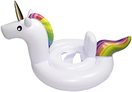 Veslagy Swimming Ring Giant Pool Float Mattress Tail Swimming Circle Adult Beach Summer Water Inflatable Toy Unicorn 90cm