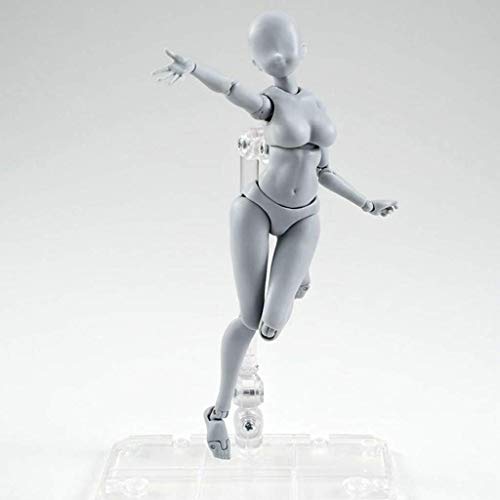 Artists Sketch Movable Limb Action Figure Model,Flexible Body Human Mannequin Kit,Articulated Kids Student Assemble Painting Toy,with Display Base and Pose Parts~About 13-15cm ({type=string, value=A}) - Thumbnail 5