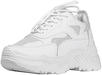 FITFOOT Platform Trainers Women Sneakers - Fashionable Clunky Sneakers Low Top - High Platform Trainers Women, Great for Outdoor, Leisure and Daily Wear
