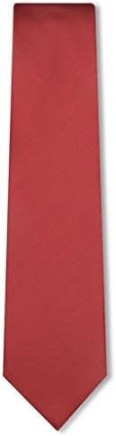 Origin Ties Men's Solid Color Satin Silk Skinny Tie 2.25 Slim Necktie Red