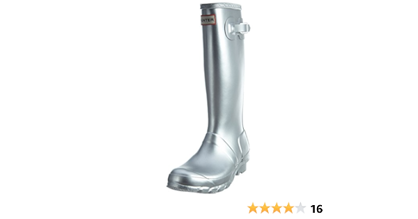 hunter rain boots silver