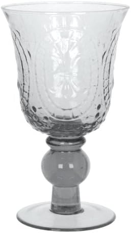 Zrike Brands Renaissance Pressed Glass Goblet, Clear, Set of 4