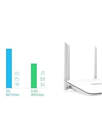 WAVLINK WiFi Router Extensor de rango WiFi de alta velocidad Cobertura de hasta 1200 Mbps con router de Internet inalámbrico de doble banda Gigabit de 5 GHz