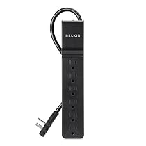 Belkin 6-Outlet Power Strip Surge Protector with 6-Foot Power Cord, 600 Joules (BSE600-06BLK-WM)